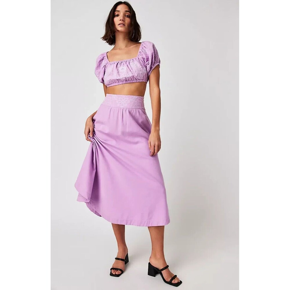 Free People Lavender Midi Skirt